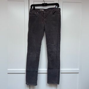 AG Jean Cords Dark Grey “The Stevie Slim Straight” Women’s 28R